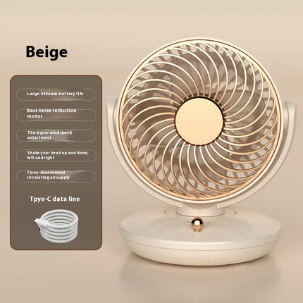 USB Desk Fan, 3 Speeds Powerful Portable Fan, Quiet Cooling Mini Fan, 120 degrees Rotate Small Table Fan