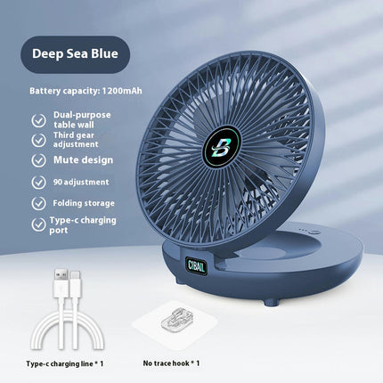 USB Desk Fan, 3 Speeds Powerful Portable Fan, Quiet Cooling Mini Fan, 90 degrees Rotate Small Table Fan