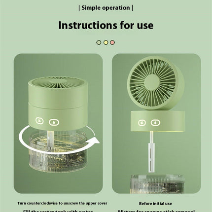 Misting Fans with Humidifier In One Cooling Fan with 350ml Water Tank, 3 Speed rechargeable Fan