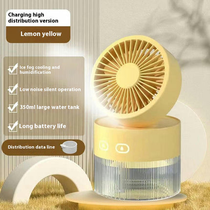 Misting Fans with Humidifier In One Cooling Fan with 350ml Water Tank, 3 Speed rechargeable Fan