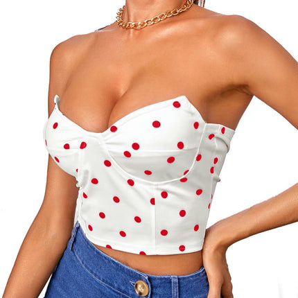 Women Strapless Sleeveless Tube Top Sexy Slim Off Shoulder Bandeau Top