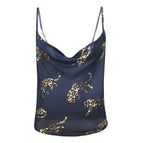 Navy blue leopard print