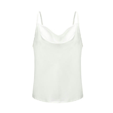 Women's Summer Satin Cami Top Spaghetti Strap V Neck Sleeveless Tops