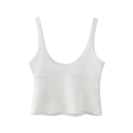 Women Summer Tank Top Sleeveless Front Bowknot Crop Top