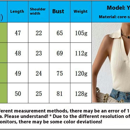 Women's Polo Crop Top Slim Ribbed V Neck Knit Sleeveless Tank Shirts