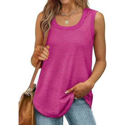 Women Scoop Neck Loose Fit Tank Top Sleeveless Summer Tops Shirts