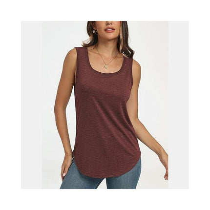 Women Scoop Neck Loose Fit Tank Top Sleeveless Summer Tops Shirts