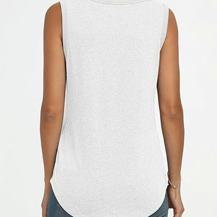 Women Scoop Neck Loose Fit Tank Top Sleeveless Summer Tops Shirts