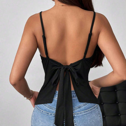 Women's Sexy Sleeveless Spaghetti Strap Backless Camisole Tank Tops