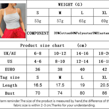 Women Backless Ruched Tank Tops Sleeveless Spaghetti Strap Slim Fit Crop Top