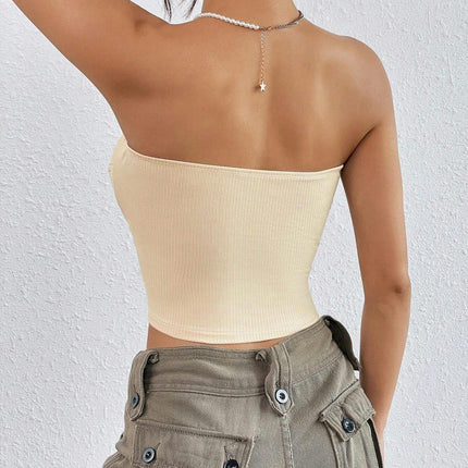 Summer Crop Tube Tops for Women Strapless Casual Sexy Tank Tops