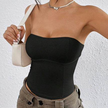 Summer Crop Tube Tops for Women Strapless Casual Sexy Tank Tops