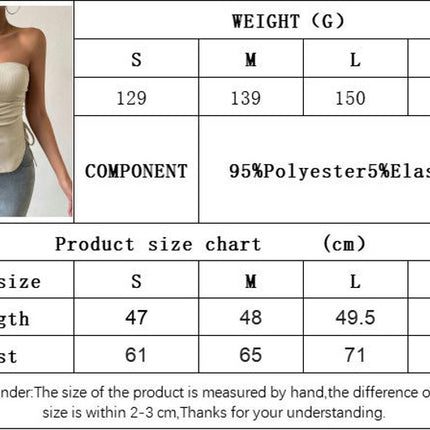 Women Summer Strapless Crop Tube Top Sweetheart Neck Drawstring Ruched Bandeau Tank Top