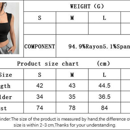 Women's Sleeveless Strappy Tank Square Neck Slim Fit Casual Crop Tops