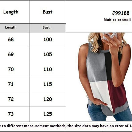 Womens Tank Tops Summer Casual Sleeveless Loose Fit Round Neck Basic T-Shirt