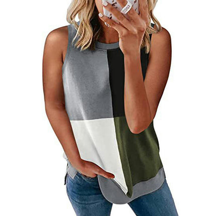 Womens Tank Tops Summer Casual Sleeveless Loose Fit Round Neck Basic T-Shirt