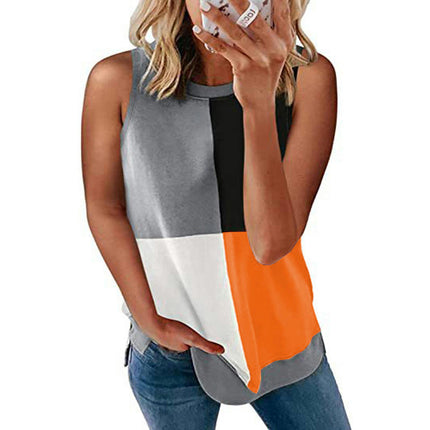 Womens Tank Tops Summer Casual Sleeveless Loose Fit Round Neck Basic T-Shirt