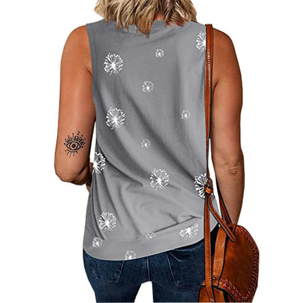 Womens Tank Tops Summer Casual Sleeveless Loose Fit Round Neck Basic T-Shirt