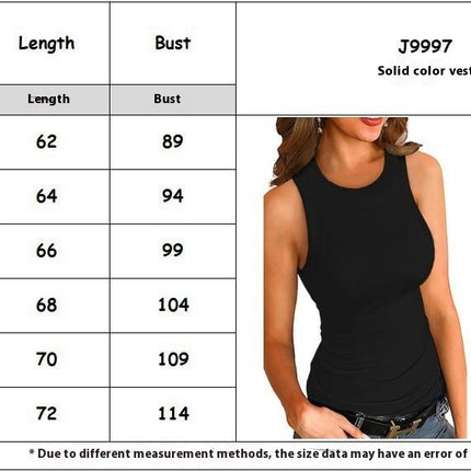 Women Tank Tops Summer Sleeveless Basic Cami Top Slim Round Neck Blouses