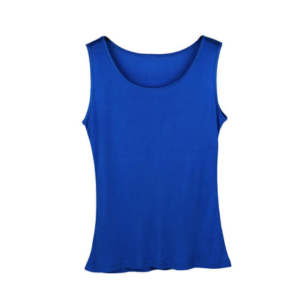 Women Silk Tank Tops Casual Sleeveless Crew Neck Summer Blouse