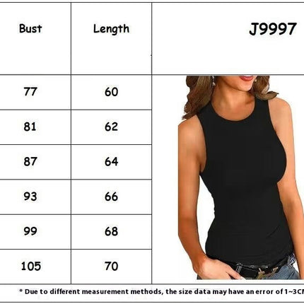 Women Tank Tops Summer Sleeveless Basic Cami Top Slim Crewneck Blouses