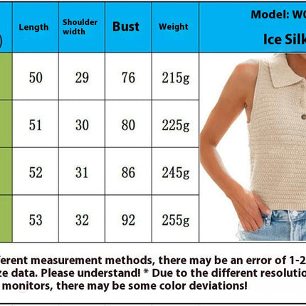 Womens Summer Button Down Collar Sleeveless Knit Slim Crop Tank Tops