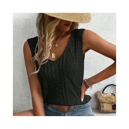 Womens Tank Tops Summer Sleeveless V Neck Shirts Casual Sexy Knit Tees