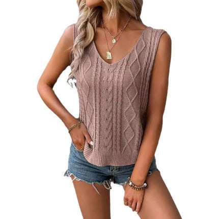 Womens Tank Tops Summer Sleeveless V Neck Shirts Casual Sexy Knit Tees