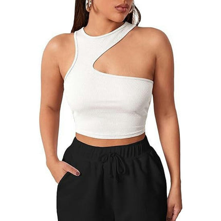 Women's Sexy Halter Tank Tops Cut Out Sleeveless Cami Crop Tops