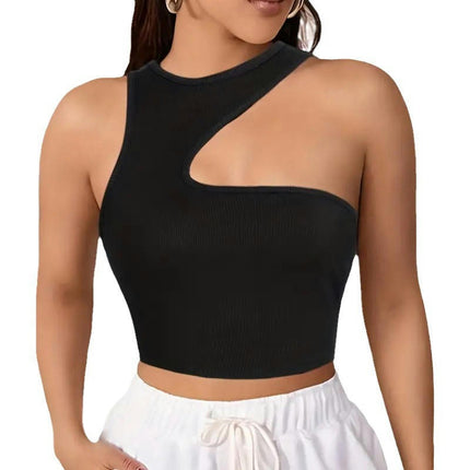 Women's Sexy Halter Tank Tops Cut Out Sleeveless Cami Crop Tops