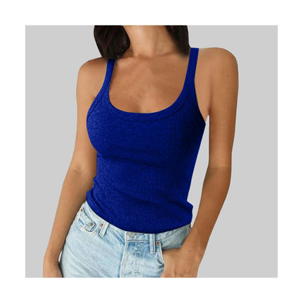 Women Camisole Sexy Scoop Neck Tank Top Slim Spaghetti Strap Sleeveless Cami Shirt