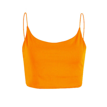 Women's Sleeveless Spaghetti Strap Tank Square Neck Slim Casual Crop Tops