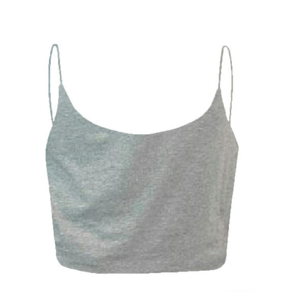 Women's Sleeveless Spaghetti Strap Tank Square Neck Slim Casual Crop Tops