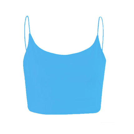 Women's Sleeveless Spaghetti Strap Tank Square Neck Slim Casual Crop Tops