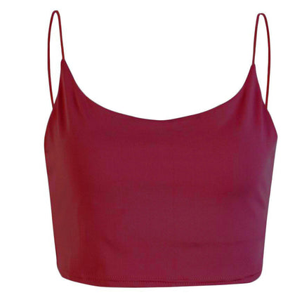 Women's Sleeveless Spaghetti Strap Tank Square Neck Slim Casual Crop Tops