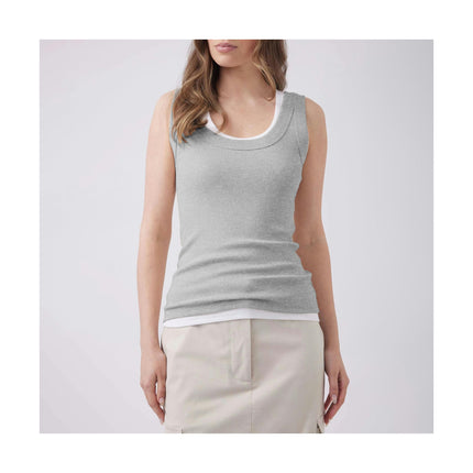 Women Basic Ribbed Knit Sleeveless Casual Scoop Neck Slim Fit Tank Top