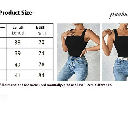 Women's Sleeveless Ribbed Tank Tops Square Neck Basic Summer Tops