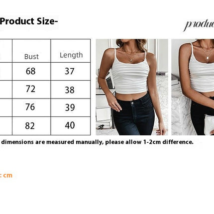 Women Ruched Square Neck Tank Tops Sleeveless Spaghetti Strap Slim Fit Crop Top