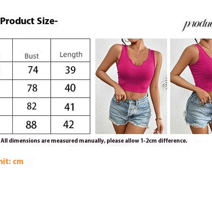 Women's Basic Sexy Deep U Neck Tank Top Sleeveless Ribbed Cropped Tank