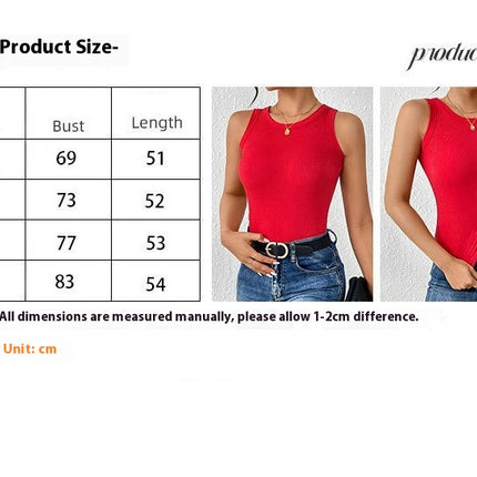 Womens Sleeveless Scoop Neck Casual Basic Ribbed Fitted Tank Top