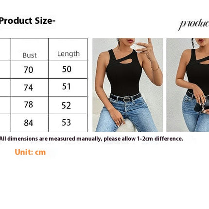 Women's Cut Out Sleeveless Crop Tank Top Ribbed Slim Fit Casual Summer Tops