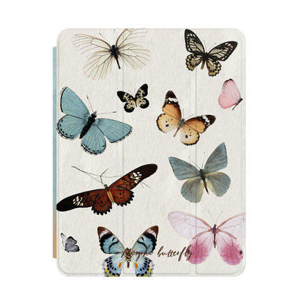 Butterfly Auto Wake Sleep iPad Case Cover with Stand-A