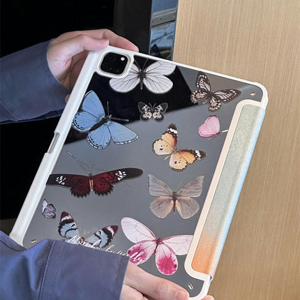 Butterfly Auto Wake Sleep iPad Case Cover with Stand-A