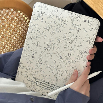 Flower Lightweight iPad Case Cover with Auto Wake/Sleep