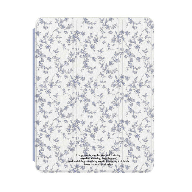 Flower Lightweight iPad Case Cover with Auto Wake/Sleep-A