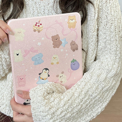 Cute iPad Case Cover with Stand & Auto Sleep/Wake Pencil Holder-A