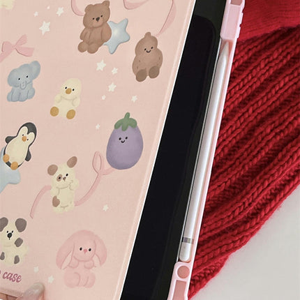 Cute iPad Case Cover with Stand & Auto Sleep/Wake Pencil Holder-A