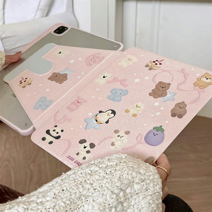 Cute iPad Case Cover with Stand & Auto Sleep/Wake Pencil Holder-A