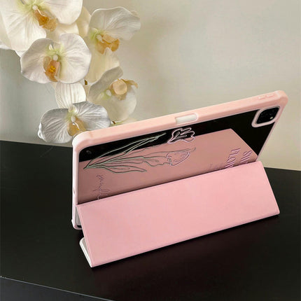 Flower iPad Case Cover with Auto Wake/Sleep Stand Pencil Holder