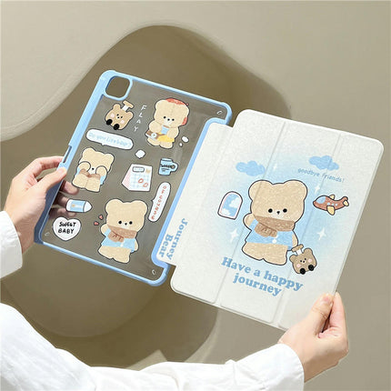 Cute Tablet Case Auto Wake Sleep iPad Case Cover with Stand